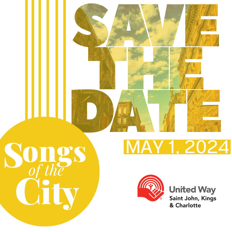 SAVE THE DATE! It is happening once again! Songs of the City will be back on May 1 at the Imperial Theatre in Saint John, NB! Stay tuned to our socials for more info over the coming weeks. You won't want to be miss this amazing event.
#SongsOfTheCity #community #locallove
