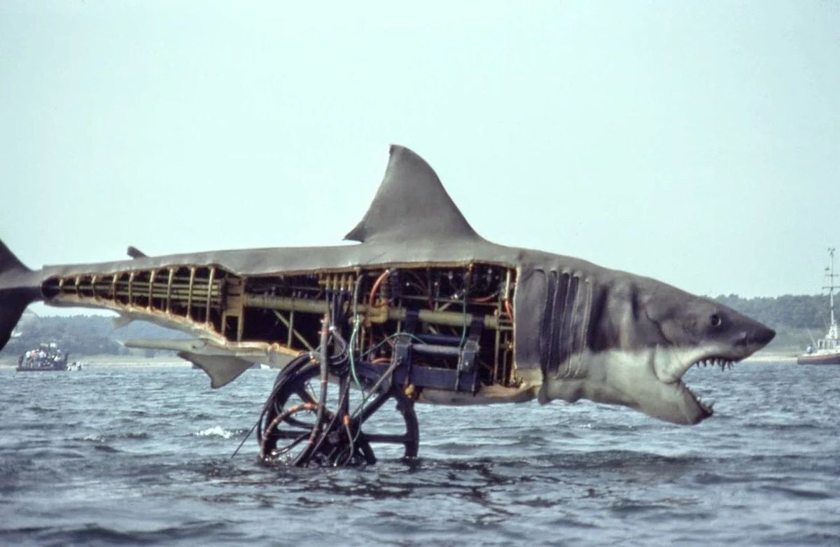 'All this machine does is swim and eat and make little #sharks, and that's all.' Which other #movie practical effects blew your mind? ⚙️ 🦈  #jaws #NationalEngineersWeek