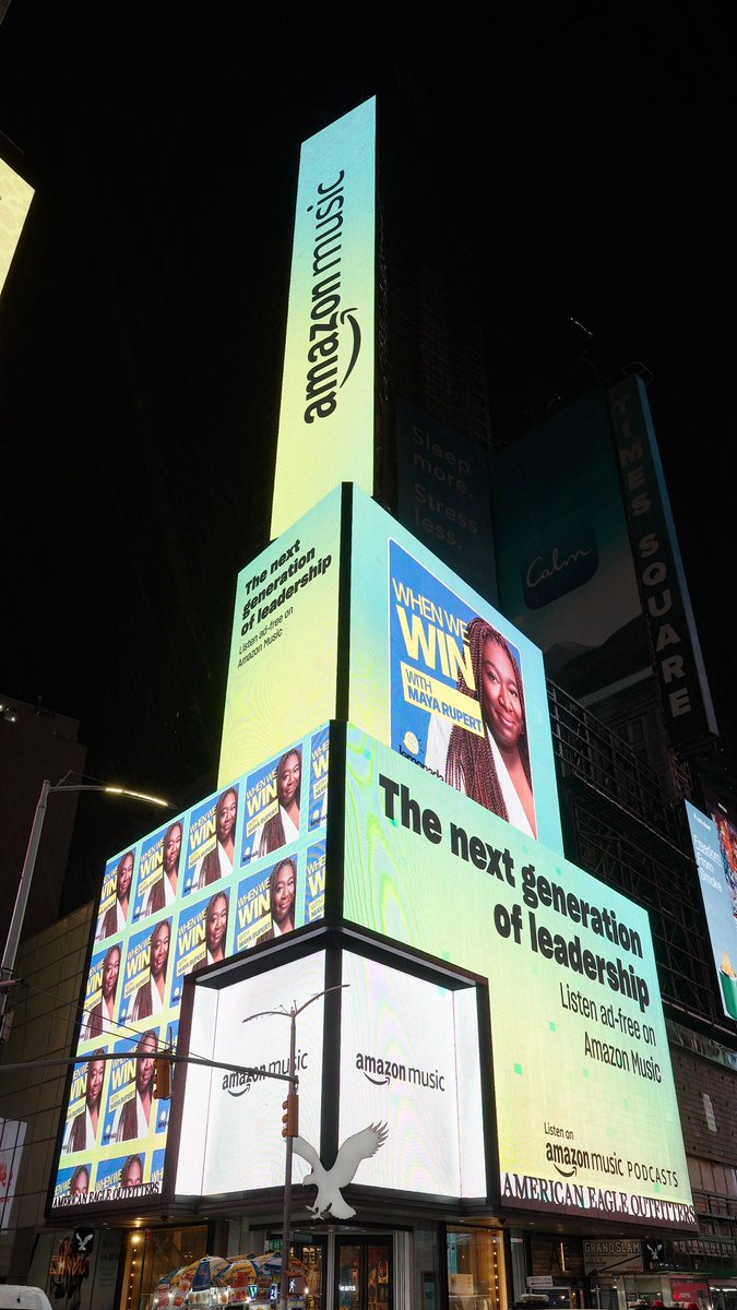 Look what we found in Times Square! Thank you Amazon Music (@PlayMorePods ) for supporting our newest show, When We Win with Maya Rupert (@MayaRupert ). You can listen to the latest episodes AD FREE on Amazon music (@amazonmusic )! #whenwewin #womeninpolitics #amazonmusic…