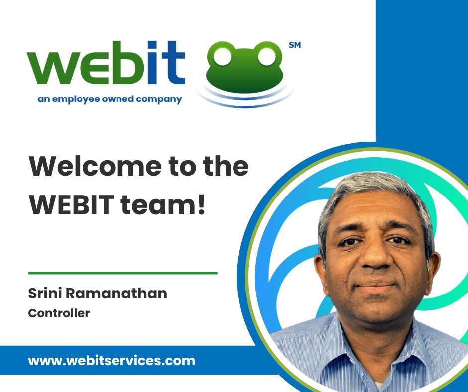 webitservices's tweet photo. Welcome to the WEBIT Services team, Srini! https://t.co/3FHPkVKyif