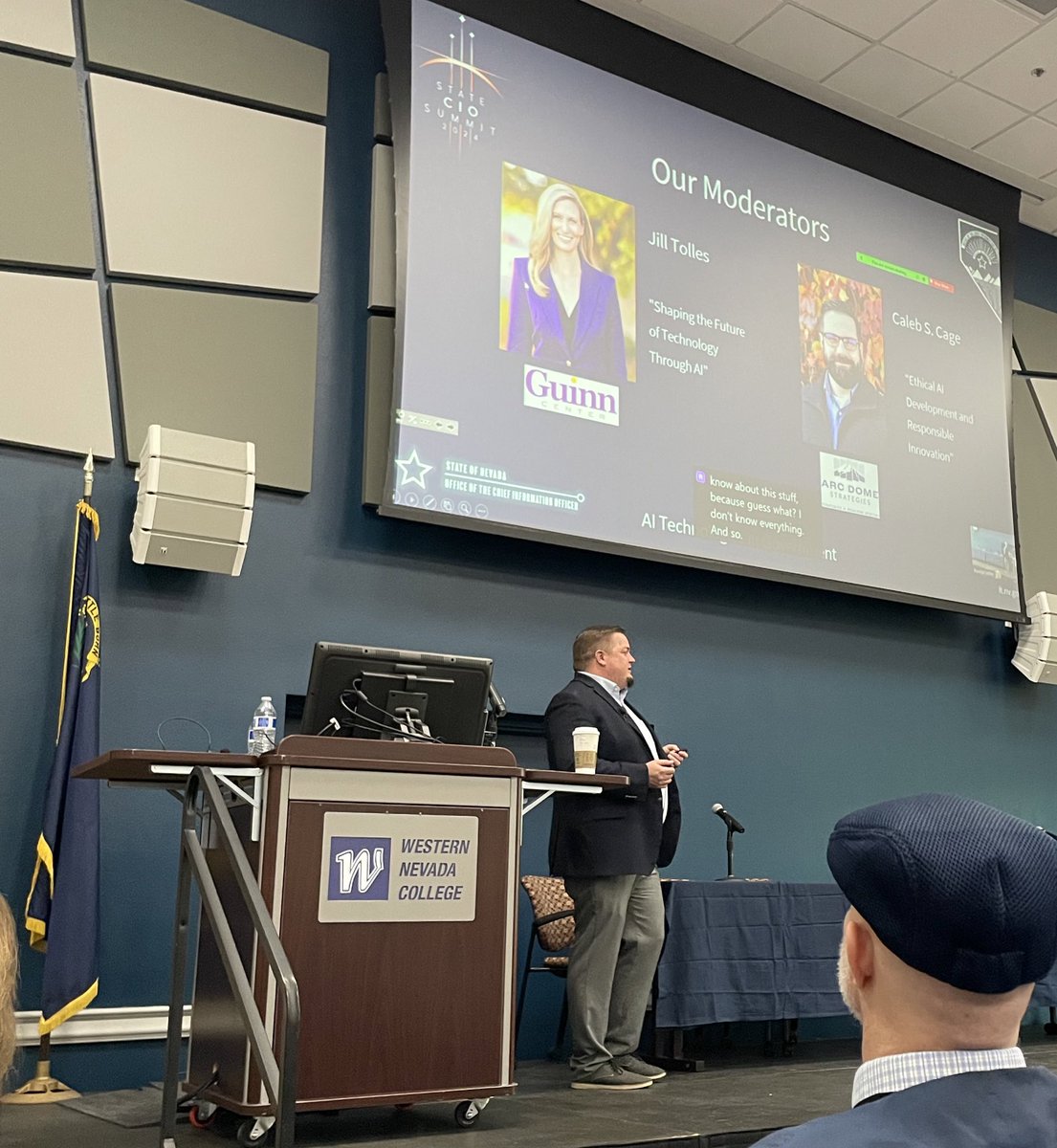 JillTolles's tweet photo. Excited for the @NevadaOIT Summit on #AI examining uses, benefits and best practices! @GuinnCenter https://t.co/p5zDaSdUO3