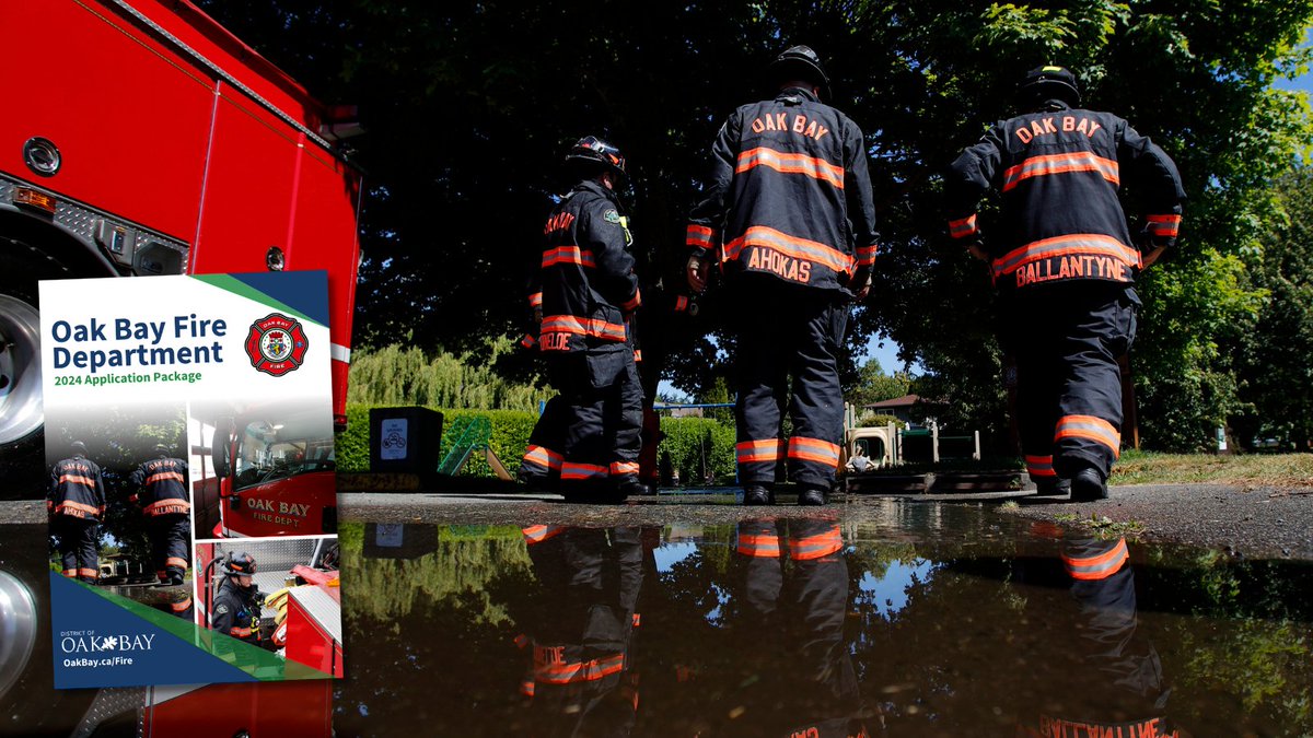 🔥 🚒Oak Bay Fire Department is recruiting! 🚒 🔥 Find the full application guide and apply by March. 14 at 4:30 pm by visiting: oakbay.ca/careers