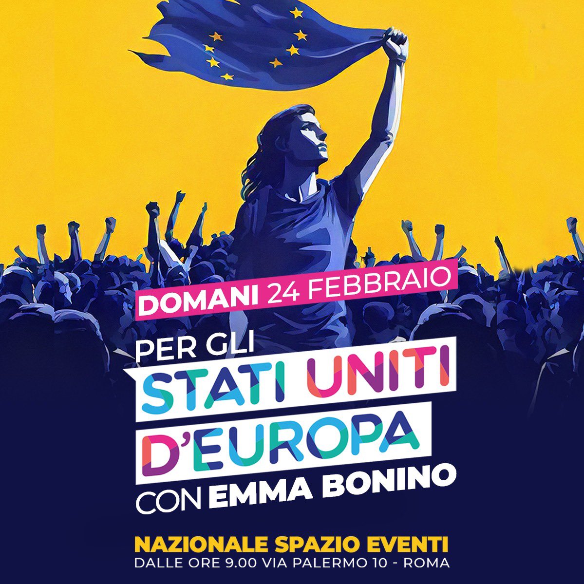 Ci vediamo domani a Roma, al Nazionale Spazio Eventi, per gli Stati Uniti d’Europa con Emma Bonino. Questa Convention sarà l’occasione per mettere al centro del dibattito politico il tema dell’Europa e del federalismo europeo in vista delle prossime elezioni europee dell’8 e 9