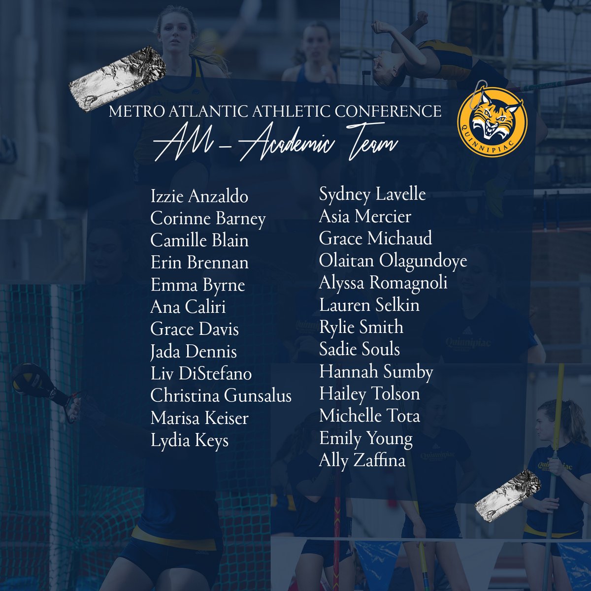 QU_TrackXC's tweet photo. We placed 2️⃣1️⃣ on the @MAACSports Indoor All-Academic Team!

#BobcatNation x #NCAATF htt https://t.co/sIxj2LEXwZ