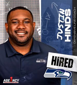 Rowan_Football's tweet photo. Congratulations to former Rowan player and coach, Justin Hinds, on being hired as the defensive line coach for the Seattle Seahawks! https://t.co/EHh8lbfyOX