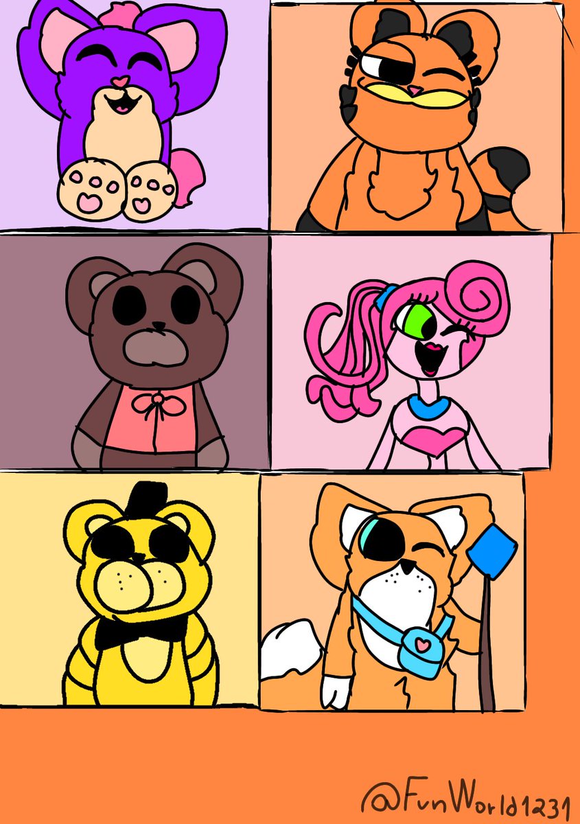 BeeTeeLovee's tweet photo. My favourite characters!
Baby Tattletail (Tattletail)
Garfield (Garfield)
Chanchi (Imaginary)
Mommy Long Legs (Poppy Playtim 2)
Golden Freddy/Cassidy(FNAF)
Benjamin (Little Miss Fortune)
#Tattletail #PoppyPlaytime #Garfield #FNAF #Imaginery #LittleMissFortune https://t.co/SjxDocfziV