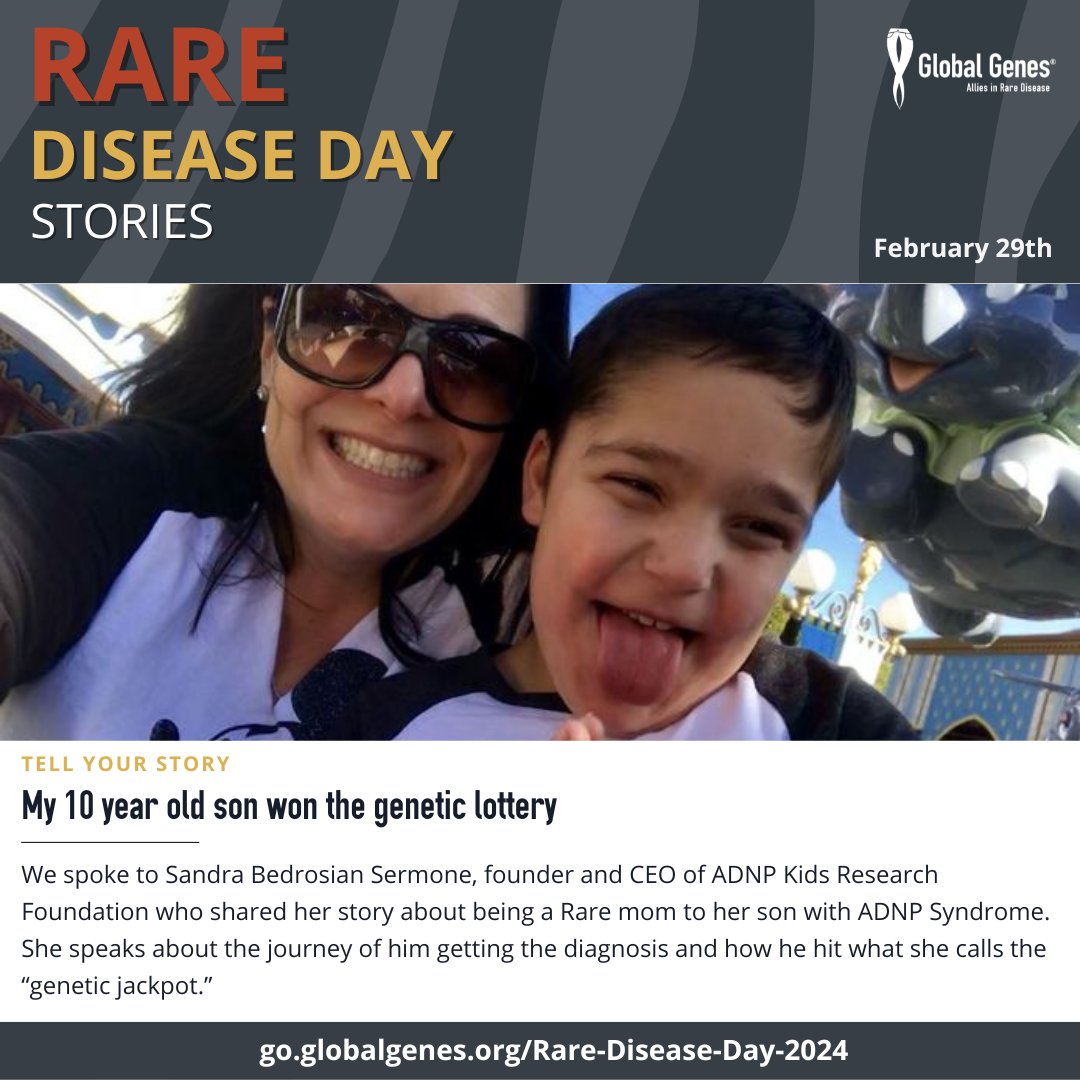 GlobalGenes's tweet photo. In honor of Rare Disease Day coming up, we want to share Sandra's inspiring story about her journey as a rare parent to her son with ADNP syndrome. To read her full story, click here: https://t.co/8UJP7eqeT3
#RareDiseaseDay #RareDiseaseStory #ADNP #ADNPSyndrome #RareParent https://t.co/oWesONHtdX