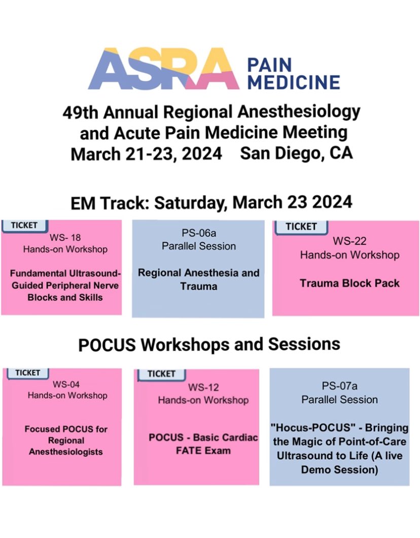 Denise Fraga MD, MPA (@fraga_rock) on Twitter photo <a href="/ASRA_Society/">ASRA Pain Medicine</a> <a href="/anesthesiadocmd/">Melody Anderson (Herman), MD</a> I’m excited to teach at the hands-on POCUS & trauma block sessions in San Diego☀️. I’ll be joining <a href="/anesthesiadocmd/">Melody Anderson (Herman), MD</a> 🦸🏻♀️ & a talented crew of RA instructors. If you’re EM🚑 and looking to learn more about nerve blocks 🦴& building a block program, then you should register. <a href="/ASRA_Society/">ASRA Pain Medicine</a> <a href="/anesthesiadocmd/">Melody Anderson (Herman), MD</a> I’m excited to teach at the hands-on POCUS & trauma block sessions in San Diego☀️. I’ll be joining <a href="/anesthesiadocmd/">Melody Anderson (Herman), MD</a> 🦸🏻♀️ & a talented crew of RA instructors. If you’re EM🚑 and looking to learn more about nerve blocks 🦴& building a block program, then you should register.