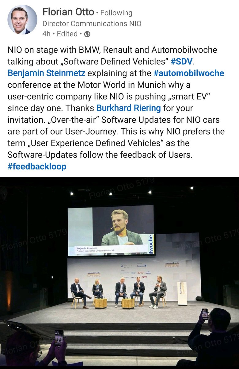 #NIO joins #BMW, #Renault, and Automobilwoche on stage.
🌟 Topic of discussion: 'Software Defined Vehicles'.
💡 Expect insights and innovation.
💼 Stay tuned for updates!
$NIO #AutomotiveTech #Innovation