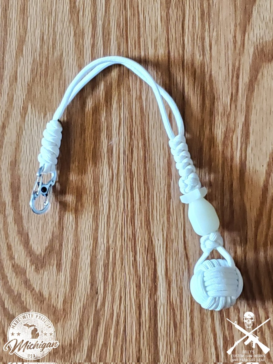 PewAndParacord's tweet photo. Just finished up a glow-in-the-dark monkey fist with a g-i-t-d 💣 bead. 

DM to order, please. Thanks! 🤠

#paracord #monkey #fist #monkeyfist #defense #selfdefense #survival #veteranowned #VOB #disabledveteran #armyveteran #armyvet #army #madeinMerica #madeinMichigan #madeinMI https://t.co/3WjraX9YcF