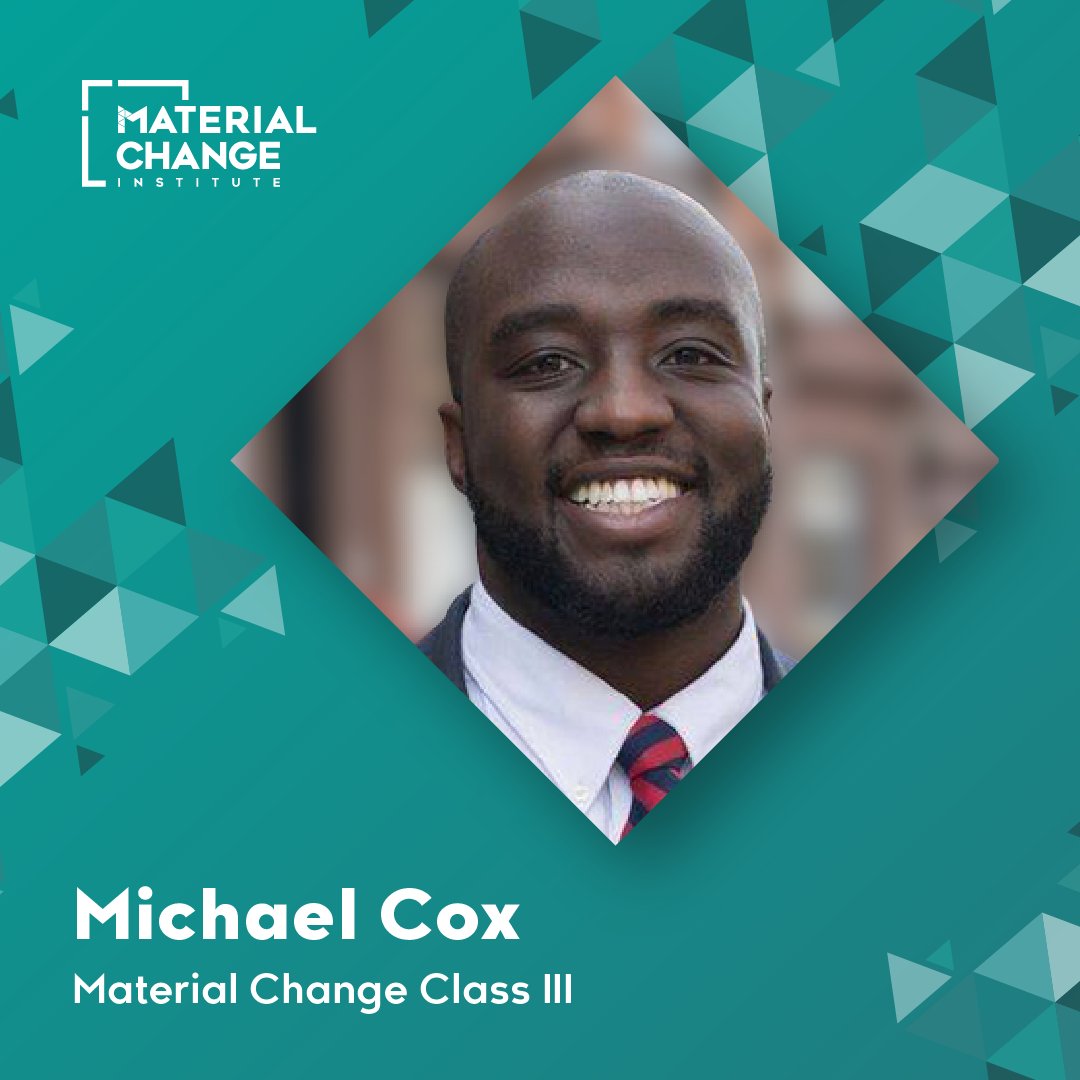 MaterialChange_'s tweet photo. It's #FellowshipFriday and we are highlighting @_MichaelGCox! He has worked for Teach for America, the Obama administration and the Mayor's office in NYC. 

Michael is passionate about investing in climate technology and social impact.🌳

#BHM https://t.co/guYAhv7tm1
