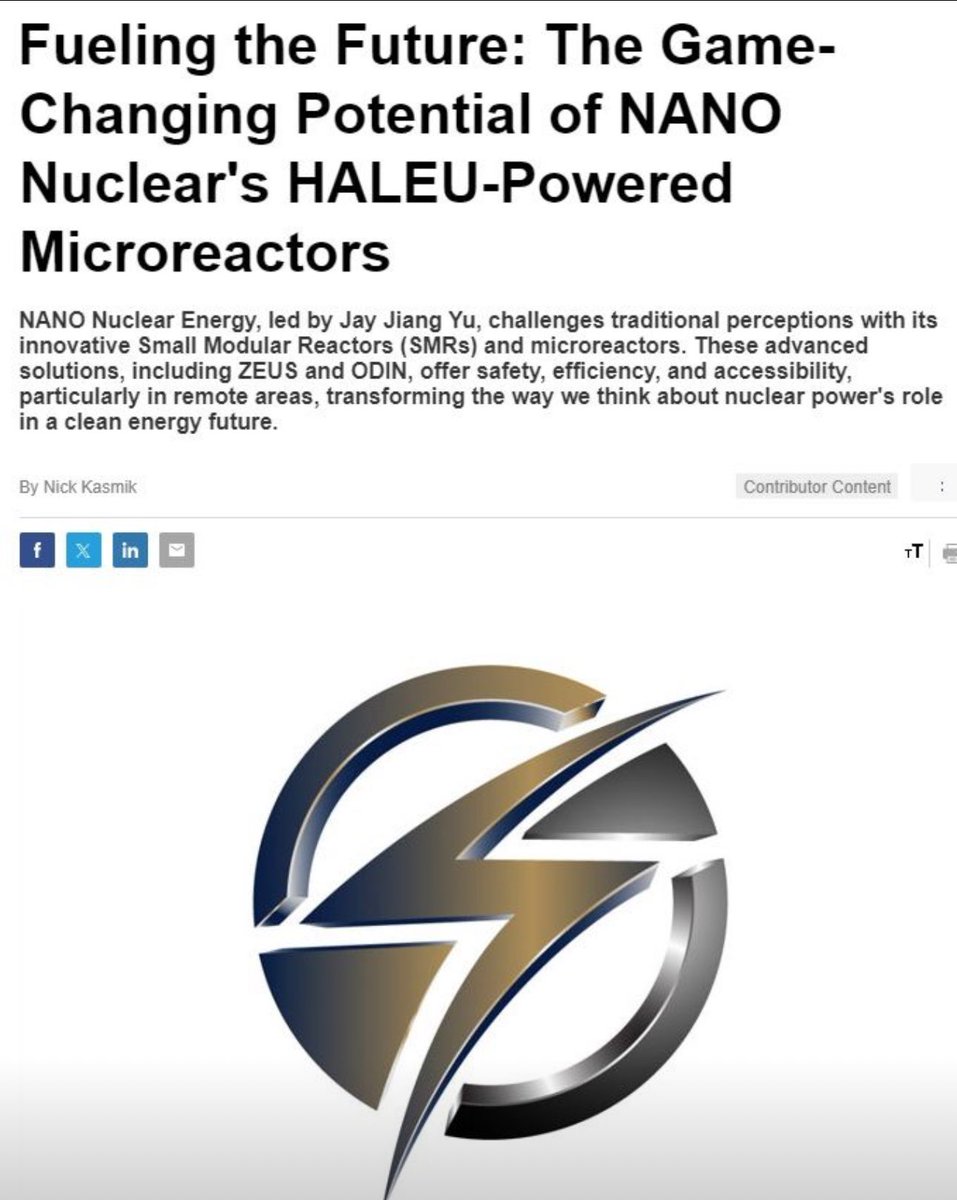 A Big thank you to @Investingcom with over 3 Billion Monthly page views, for featuring us in their trending article 'Fueling the Future: The Game-Changing Potential of NANO Nuclear's HALEU-Powered #Microreactors' #NuclearEnergy #Uranium @HALEUFuel 🙏🏼⚛️🇺🇸⚡️ investing.com/studios/articl…