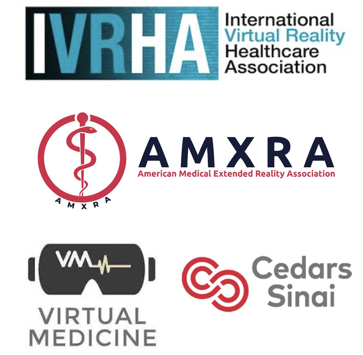 Two medical #XR conferences coming up in March. First is #IVRHA run by @bobfine: health24.ivrha.org/?_gl=1%2A6lags…. Second is Virtual Medicine through #CedarsSinai. Both supported by @theAMXRA via @markzhangdo. Exciting to see the rising tide float all boats in this collegial field!