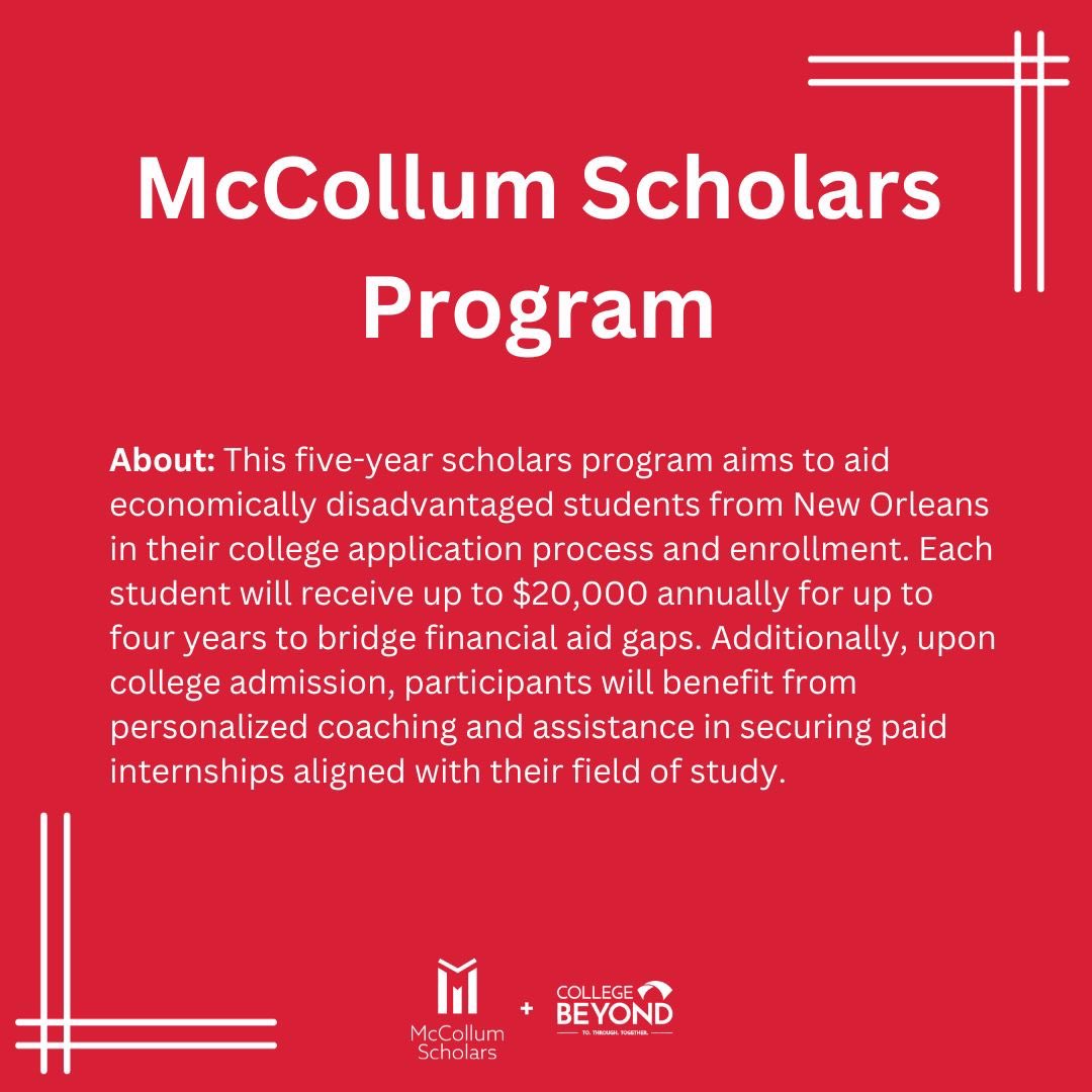 The McCollum Scholars Program application closes today! For more info and to apply, visit collegebeyond.org/mccollum-schol…. @CJMcCollum