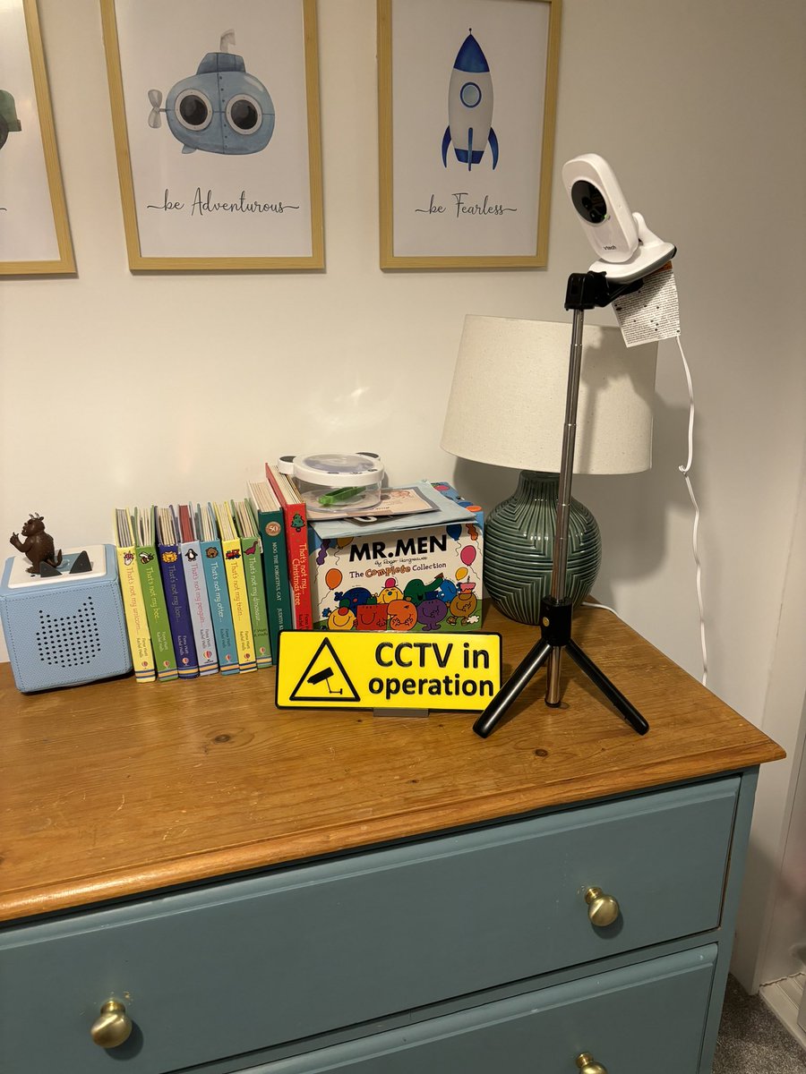CY3D3dprinting's tweet photo. My eldest son is obsessed with signs and had the idea of making this for his little brothers room for the baby monitor and I find it so funny π₯πππ #cctv #cctvsign #babysroom #signs #babymonitor #igotyouoncamera #funny #brothers #3dprinting #prusai3mk3s https://t.co/sen0x7XkB9
