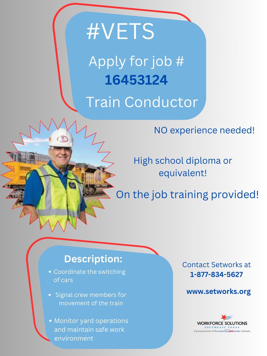 #VETS Apply for job #16453124. Contact SETWORKS at 1-877-834-5627 or setworks.org for assistance!