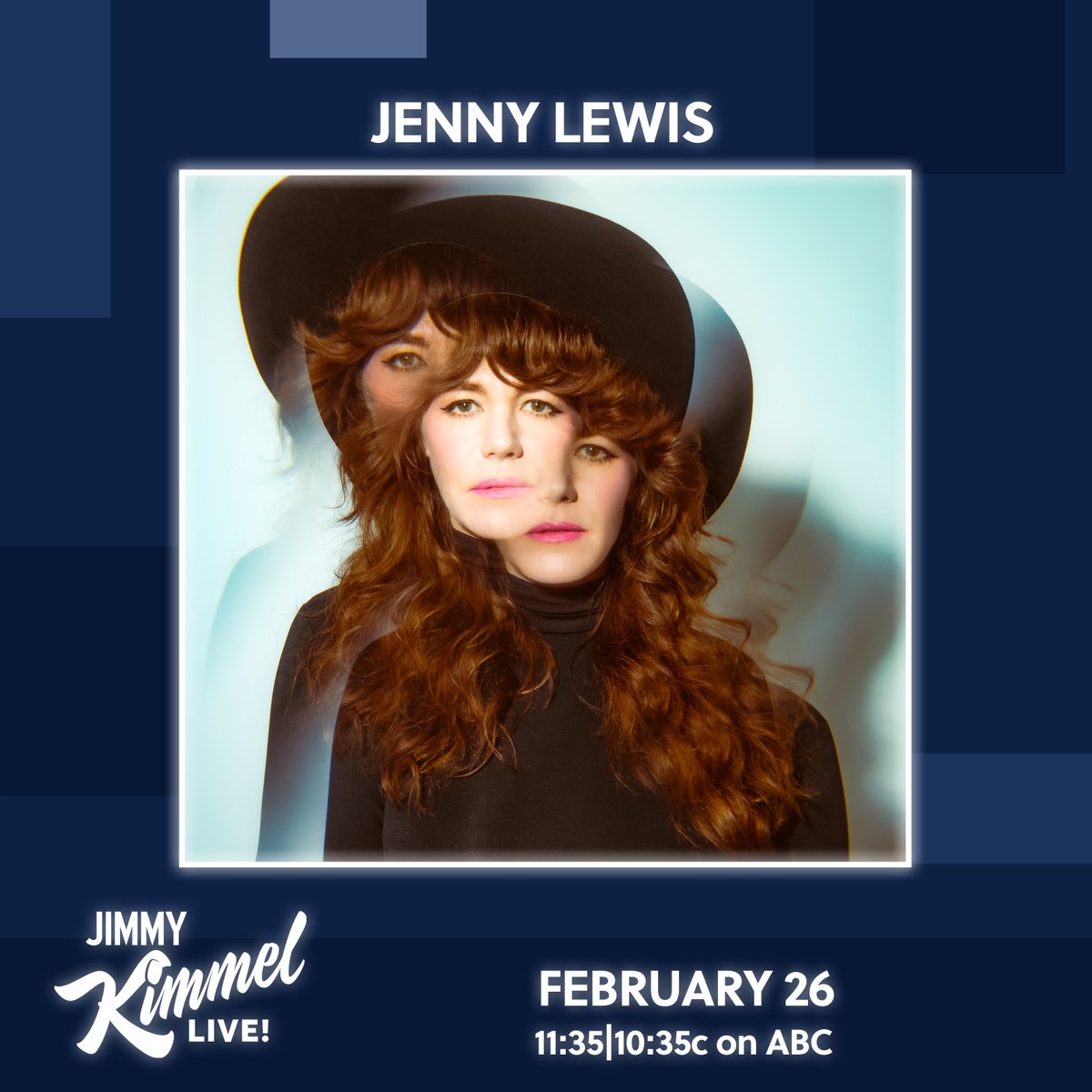 jennylewis's tweet photo. Tune in Monday night to see Jenny &amp; co. performing on @JimmyKimmelLive📺 #JOYALL #kimmel 

-JLHQ ✨ https://t.co/iXEnhLzwO6