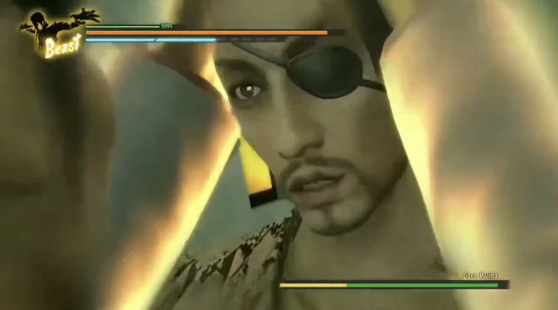 yonchire's tweet photo. majima's face here is killing me he really thought kiryu is gonna kiss him https://t.co/1fJwyDDyxB