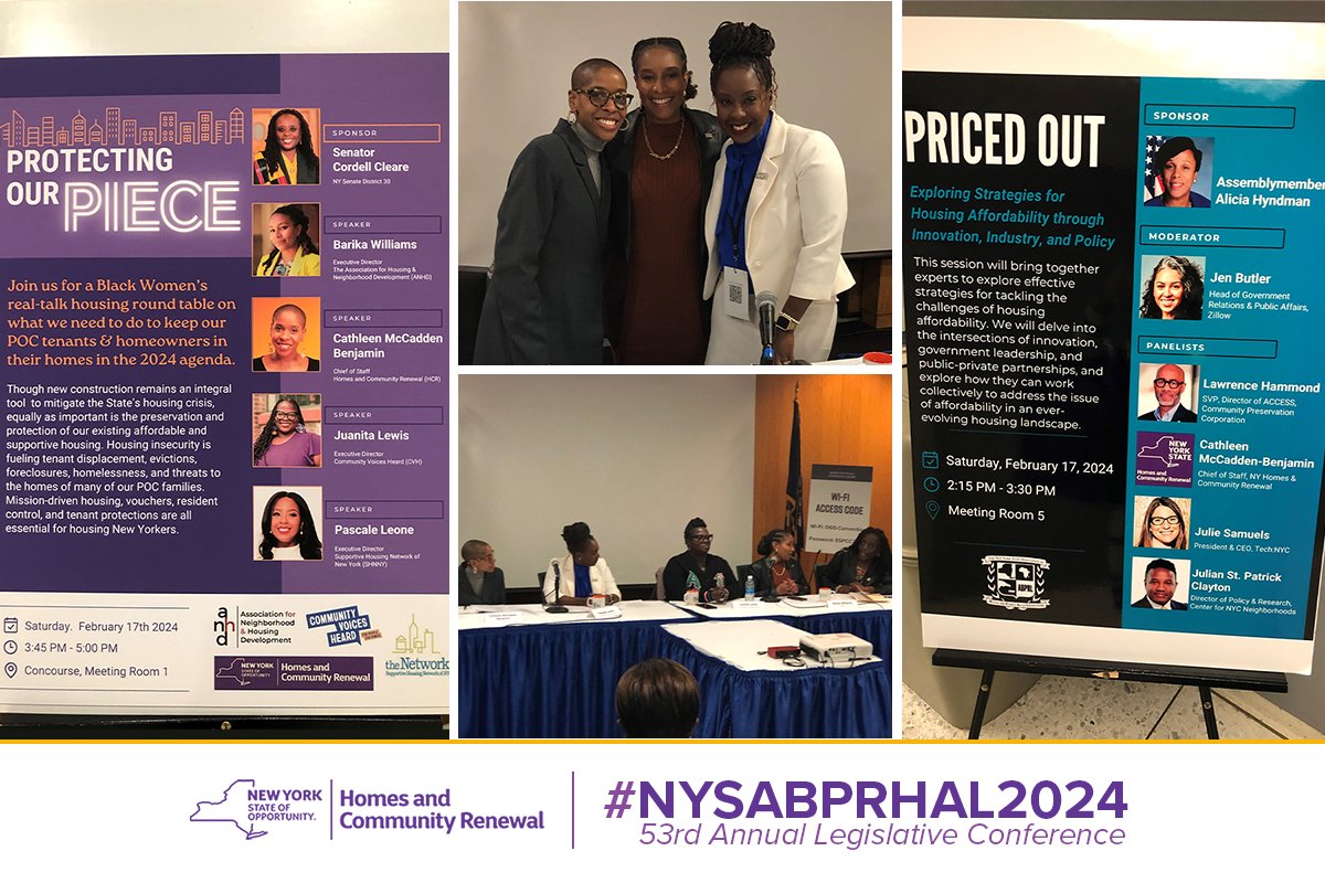 NYSHCR's tweet photo. #NYSHCR’s Cathleen McCadden Benjamin joined in panels on preserving affordable housing & preventing displacement for POC tenants & homeowners. A crucial dialogue for safeguarding our communities! 🏡 #AffordableHousing #CommunityPreservation #NYSABPRHAL2024 https://t.co/JAAfU8ztXl