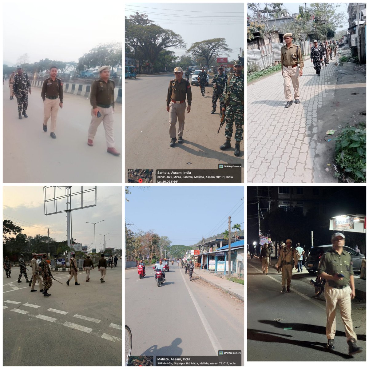 Kamrup Police conducted Area Domination & Foot Patrolling in collaboration with CRPF to ensure maintenance of Law & Order situation in the District. @assampolice @gpsinghips @CMOfficeAssam