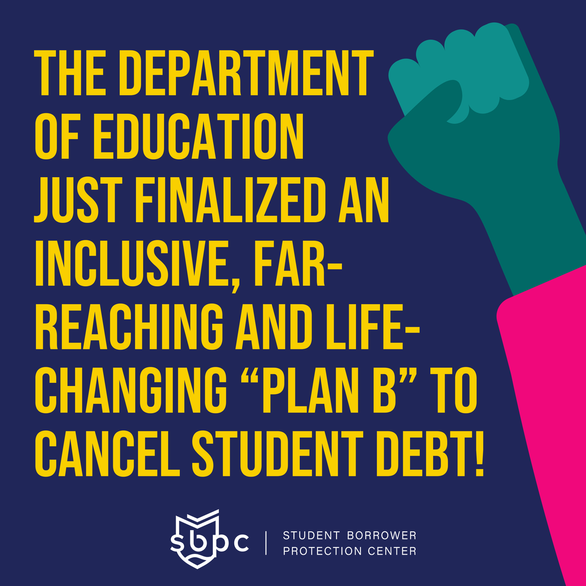 This marks a MASSIVE win for all of the borrowers, advocates, and experts who have been pushing for this since Day 1.  @POTUS and @USEDGOV are delivering on their promise to #CancelStudentDebt and #ProtectBorrowers. Let’s GOOOO!!!