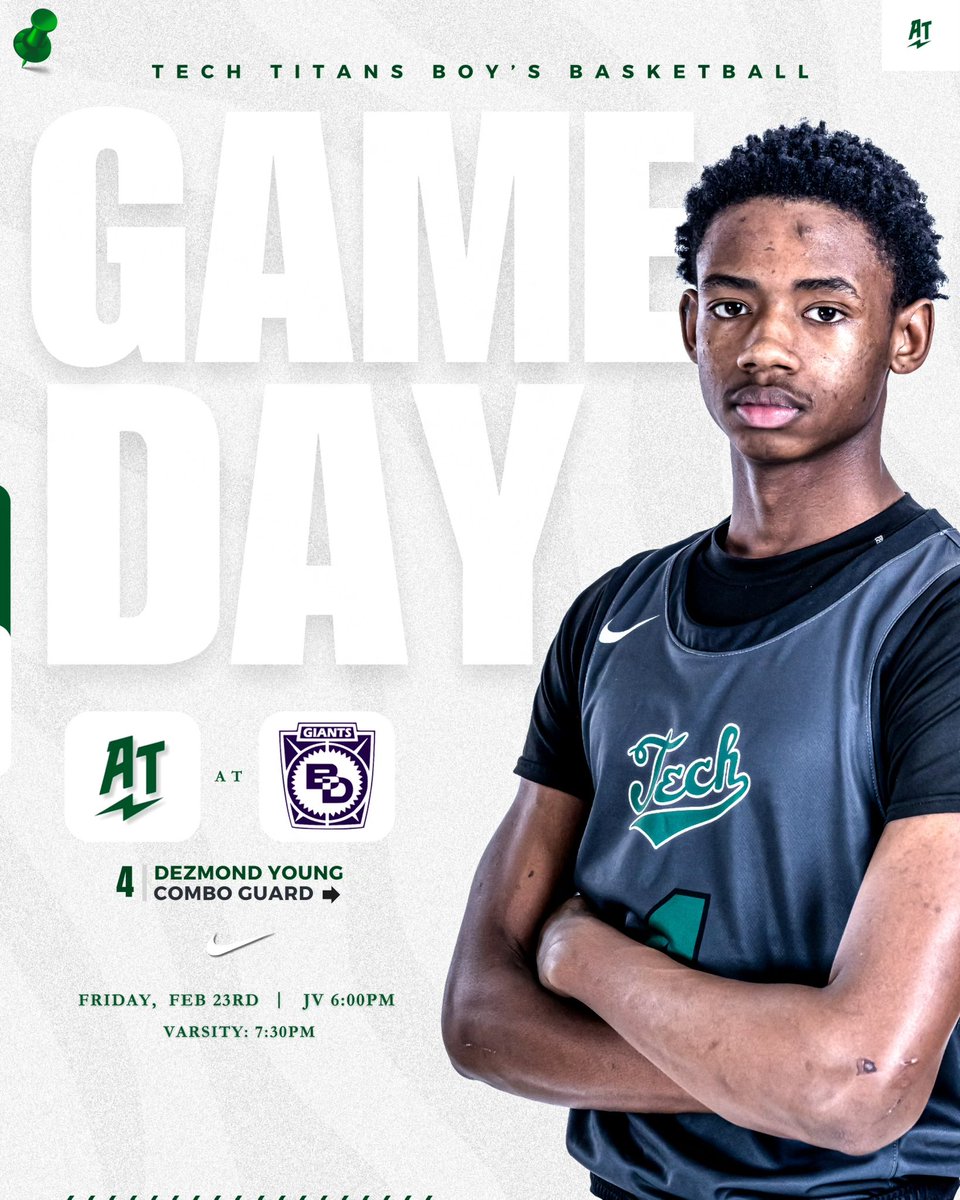 Its Game Day Titans Last regular season game on the year 
🆚 Ben Davis Giants 
📍 Ben Davis Giants 
⏱️JV 6pm Varsity 7:30pm 🏀