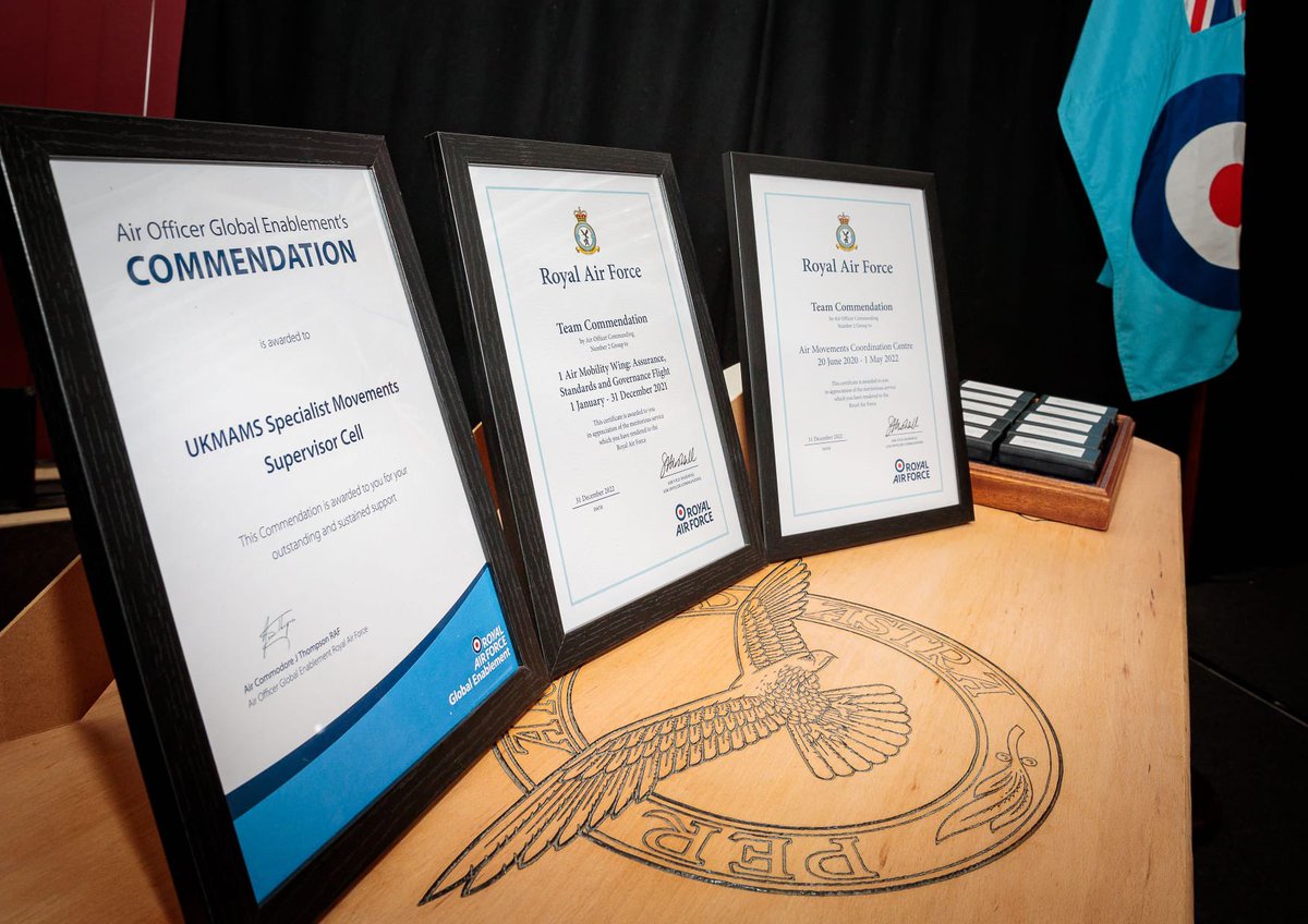 Air Cdre Paul 'Hammy' Hamilton (@commander_ge) on Twitter photo I was exceptionally proud to present H&A this week to the <a href="/RAF_Logistics/">RAF Logistics</a> Movements personnel from 1 Air Mobility Wing <a href="/1AMW_RAF/">Officer Commanding</a>, part of the Support Force in GE.
The awards recognised Operational Service, Long Service & Good Conduct and team awards for excellence! Outstanding! I was exceptionally proud to present H&A this week to the <a href="/RAF_Logistics/">RAF Logistics</a> Movements personnel from 1 Air Mobility Wing <a href="/1AMW_RAF/">Officer Commanding</a>, part of the Support Force in GE.
The awards recognised Operational Service, Long Service & Good Conduct and team awards for excellence! Outstanding!