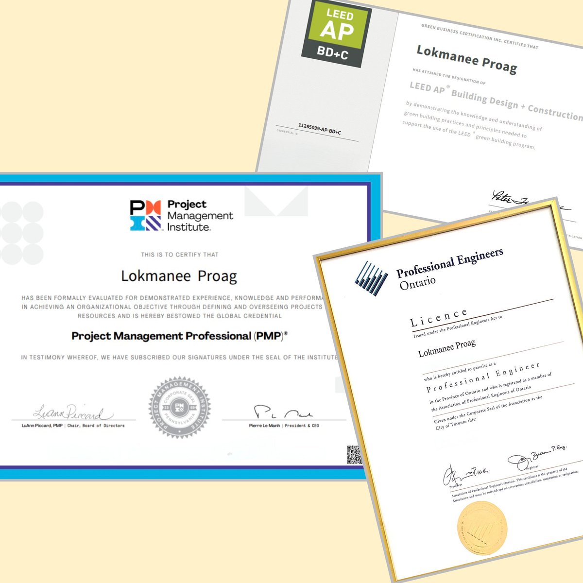 LokmaneeP's tweet photo. In 2018, I  envisioned to attain a series of prestigious accreditations and licensures—P.Eng, LEED GA, LEED AP, and PMP—within a decade. 
This week, I'm thrilled to announce the attainment of my PMP certification, achieving these aspirations in 6 years!!

#pmpcertified https://t.co/ENOhRu0M3b