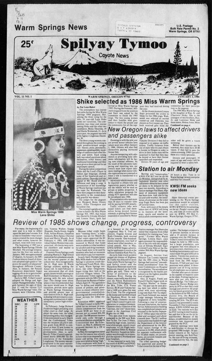 uolibraries's tweet photo. 🎉 Excited to share that a $100K grant from the @statelibraryor will support the cost of @UOLibraries digitizing and preserving historic tribal newspapers on the Oregon Digital Newspapers site. 💰💪
👀Learn more: https://t.co/eCe75XxKmr
#DucksRead https://t.co/aC5fUi46I3