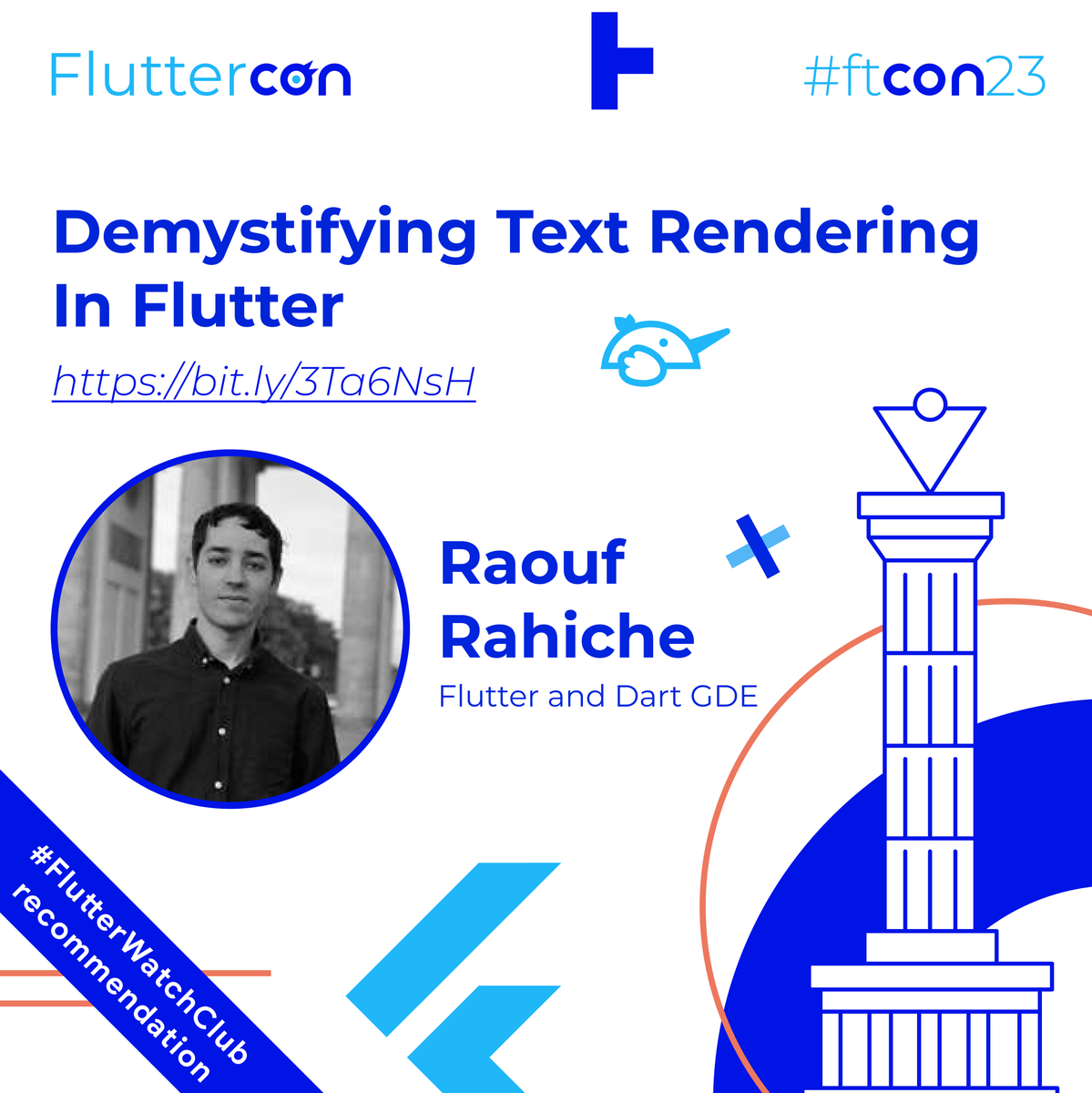 AnnaLeushchenko's tweet photo. For this week, my #FlutterWatchClub recommendation is: "Demystifying Text Rendering in Flutter" by Raouf Rahiche @raoufrahiche at FlutterCon 2023! https://t.co/OKnIu5KReF