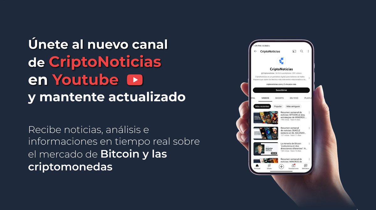 Si estás en YouTube y quieres tener contenido exclusivo sobre #Bitcoin y  #Criptomonedas, lo mejor es que te suscribas a nuestro canal, para recibir  resúmenes, noticias y otras cosas que estamos preparando