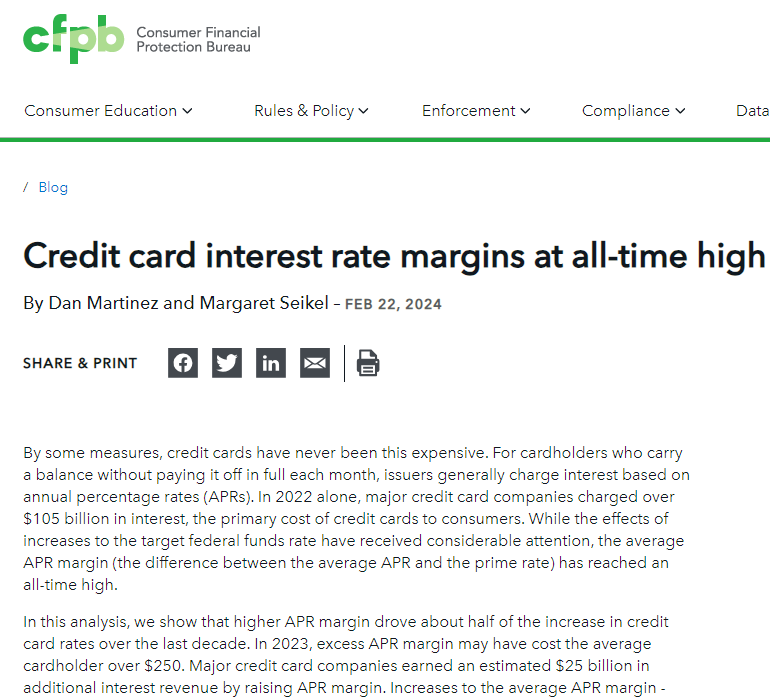 NewEconomyNYC's tweet image. GET THIS: APR rates on credit cards have basically DOUBLED since 2013 - costing the average person $250 and making a $25B windfall for lenders. 

Prime example of an economy structured to benefit the wealthy  &amp;amp; prey on low income communities &amp;amp; communities of color. #DefendCFPB