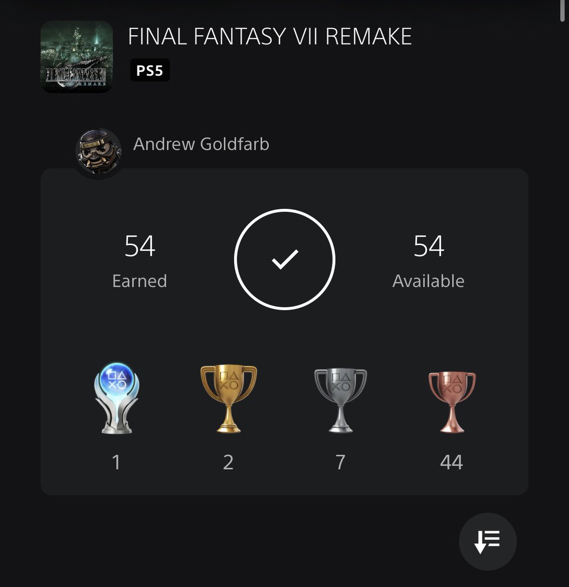 went back and finally got the FF7 remake platinum just in time for rebirth. I’m counting the days at this point