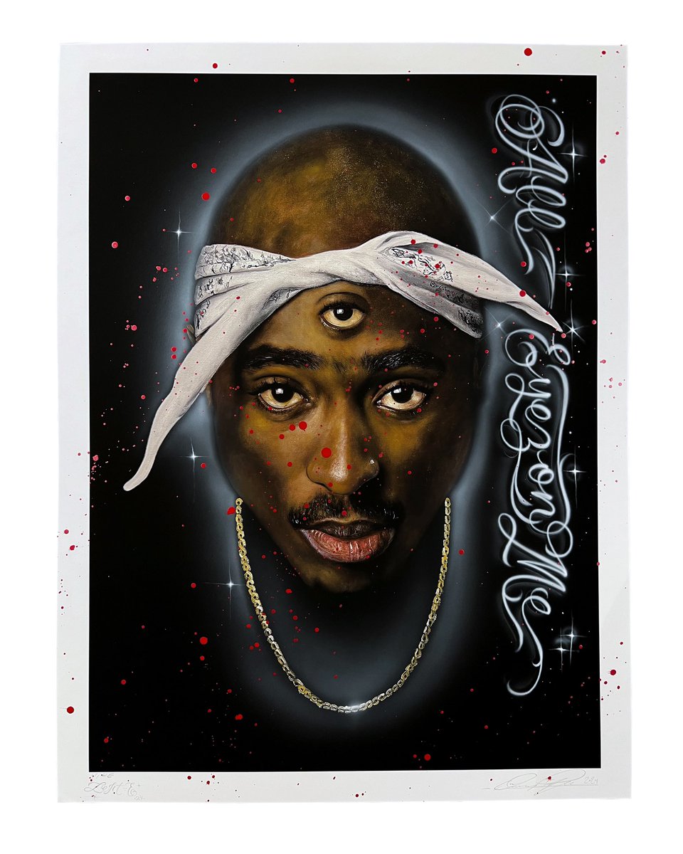 ISAAC PELAYO X LEFT E X SILK CLOUD thesilkcloudco.com/collections/bl… Portion of the proceeds will be given to the Tupac Amaru Shakur Foundation in honor of the late legend. Your purchase automatically enters you in a raffle to win a 1 of 1 hand embellished print by me and Left E.