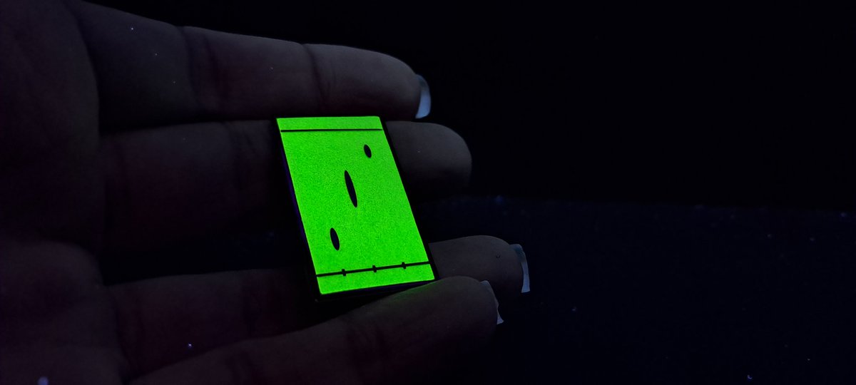 The silica gel on the TLC plate is impregnated with a fluorescent material that glows under UV light. A spot will disrupt the fluorescence, resulting in a dark spot against the glowing background. Happy #FluorescenceFriday. @dorbitalgames #dorbitalgames #pins #realtimechem