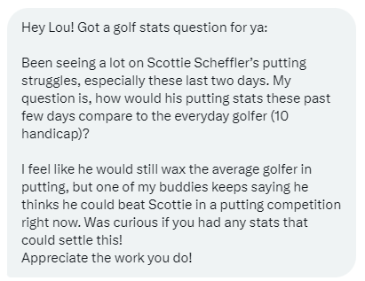 Lou Stagner (Golf Stat Pro) tweet media