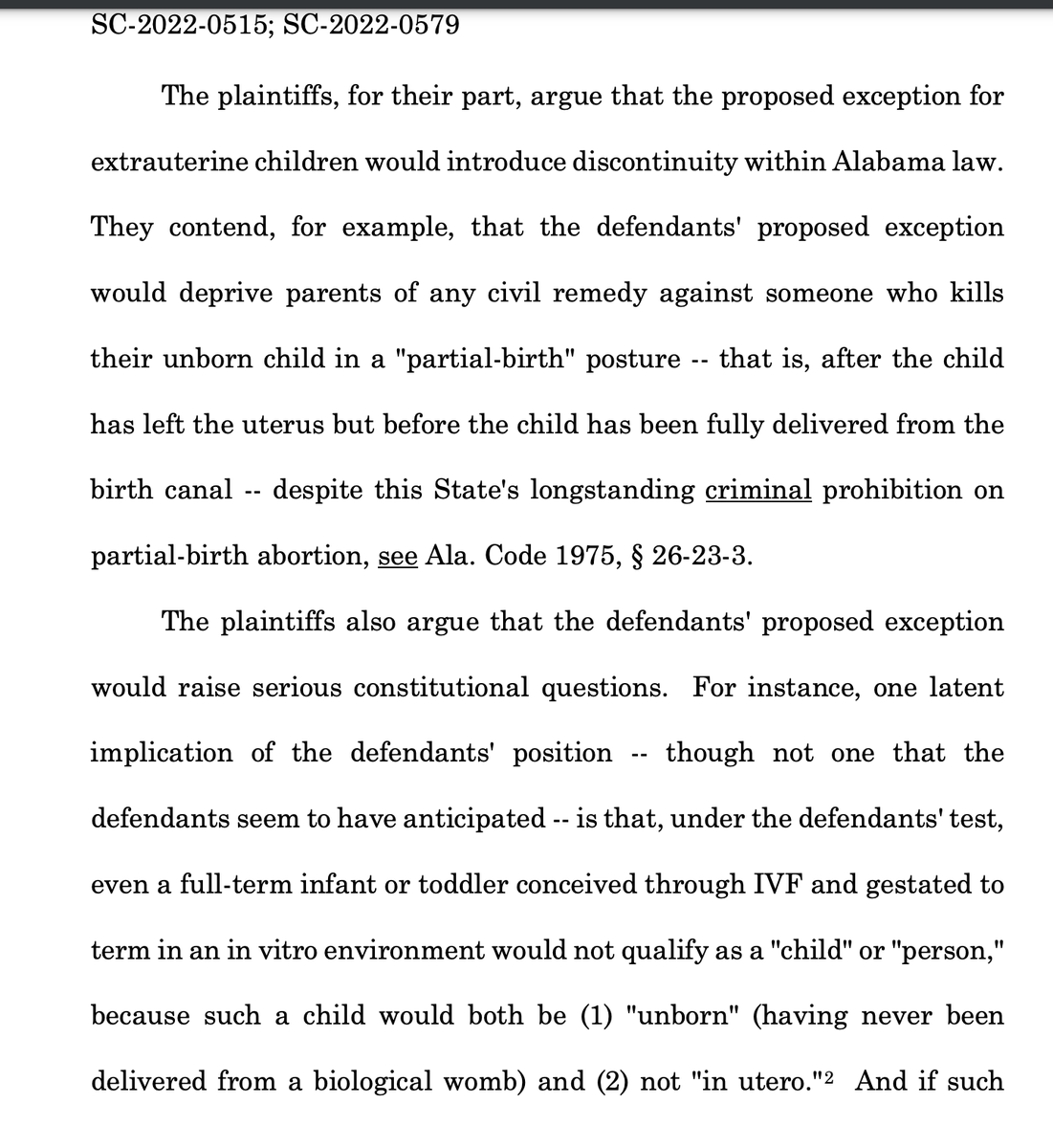Link to the decision and screen caps of the first part of the court's analysis referencing ectogenesis. cases.justia.com/alabama/suprem…