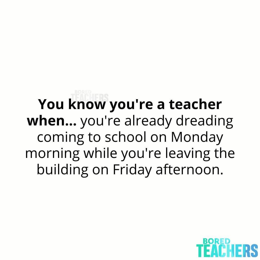 Bored_Teachers's tweet photo. My life every week... https://t.co/ZtUBLDGkGU