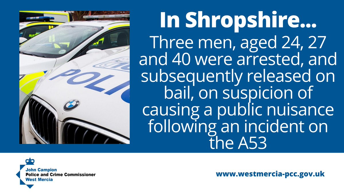 Today marks another week of PCC @johnpaulcampion's #ForceFocusFridays 🚨

Take a look at some of the important work done by @wmerciapolice over the past 7 days to build a #SaferWestMercia 👏

#WestMerciaPolice #Police #Crime #Arrests #Charges #PolicingPriorities #SaferWestMercia