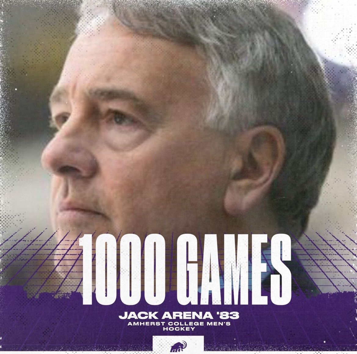 Ahead of tomorrow's NESCAC Quarterfinal, we wanted to take a moment to recognize that tomorrow's game will be Coach Jack Arena's 1000th as Head Coach. Coach Arena has amassed over 500 wins, several NESCAC/ECAC championships, and 2 Frozen Fours. Congratulations Coach! #TusksUp🦣