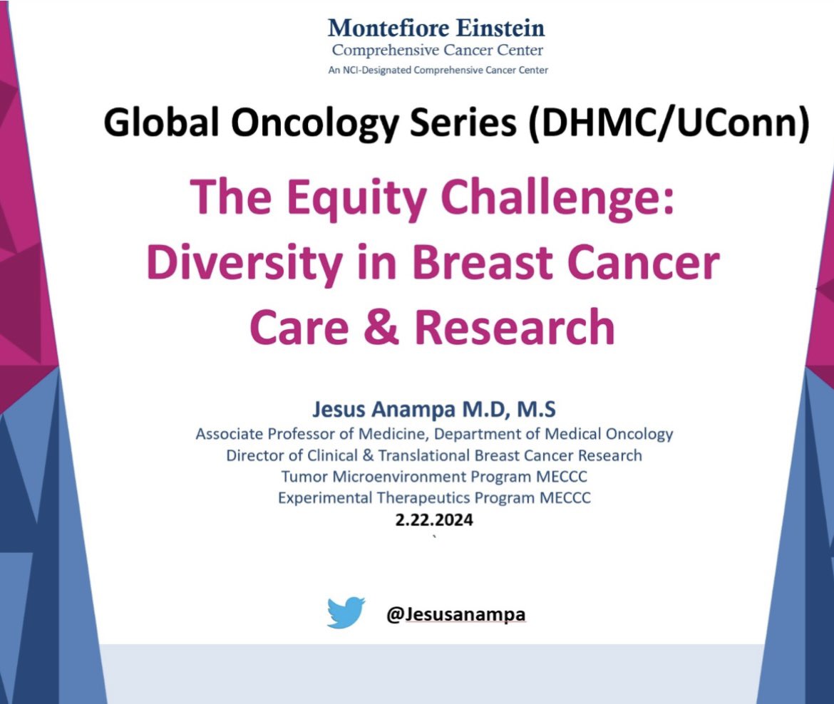 Thank you so much Dr. Anampa for this great talk to our @uconnhealth and @DartmouthCancer Global Oncology series. Very thought provoking!! 

#globaloncology #healthdisparities #CancerResearch