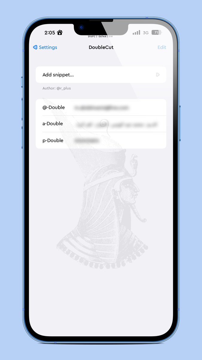AnubisTweaks's tweet photo. #اداة
#jailbreak
#جلبريك
DoublecCut
تحديث جديد للاداة الرائعة تمكنك من وضع نص سريع فى اى مكان وحتى حقول كلمات السر
DoubleTap/TripleTap/LongPress key to insert arbitrary text.
مجانية
متوافقة : #Rootless #Rootful
مقدمه من : @r_plus
سورس : Bigboss https://t.co/NqyMLl5nQ3