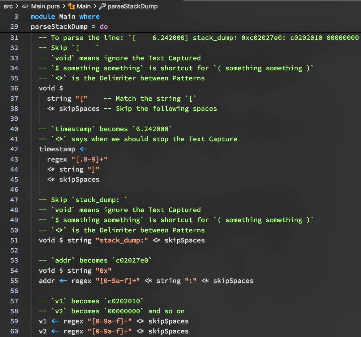MisterTechBlog's tweet image. Parsing a #NuttX Stack Dump in #PureScript ... Not that hard! 👍

Source: github.com/lupyuen/nuttx-…