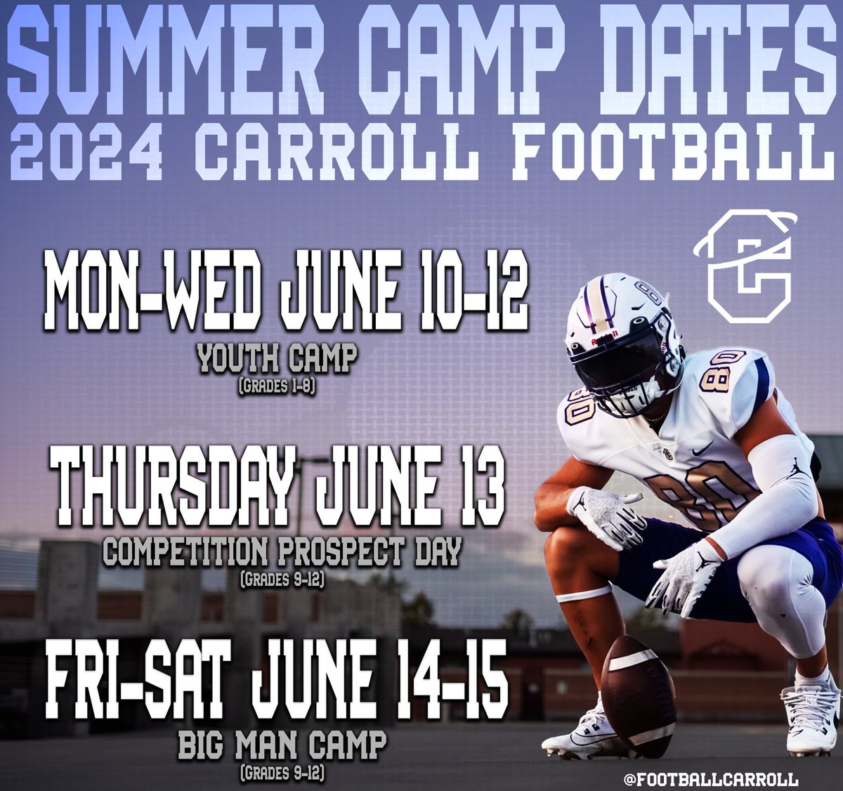 Thanks <a href="/RandyBandelow/">Coach Randy Bandelow</a> for the camp invite! Can't wait to get over there and compete!