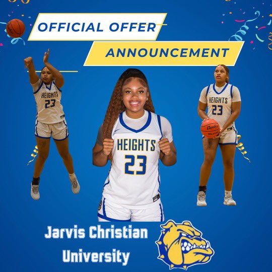TalaiyahAndrews's tweet photo. I am blessed to receive an offer from Jarvis Christian University. Thank you!!! @JcuWbb @alamoheightsgi1 @SALadyHoops https://t.co/HINx5Q1b4r