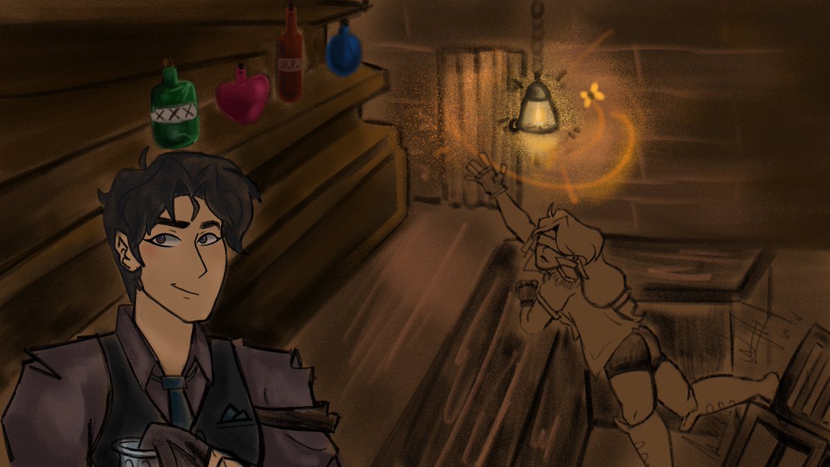 DPG_draws's tweet photo. Sketch of me and my new friend _Llake_ in the bar #FallenSmp https://t.co/rqfzWcfvRP