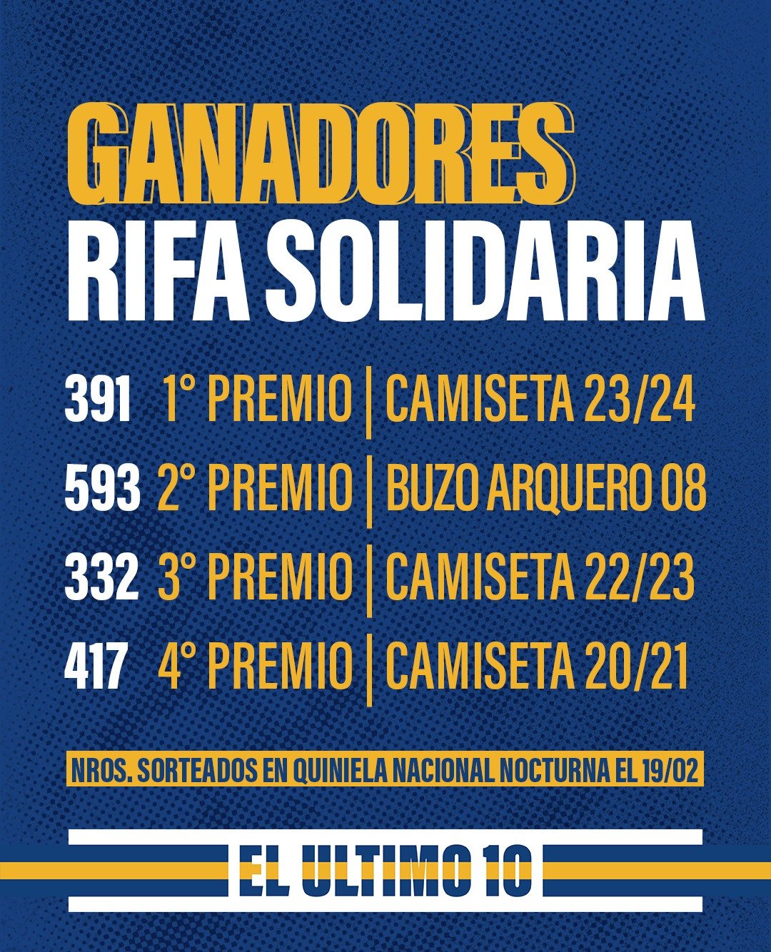 Premio rifa ganador