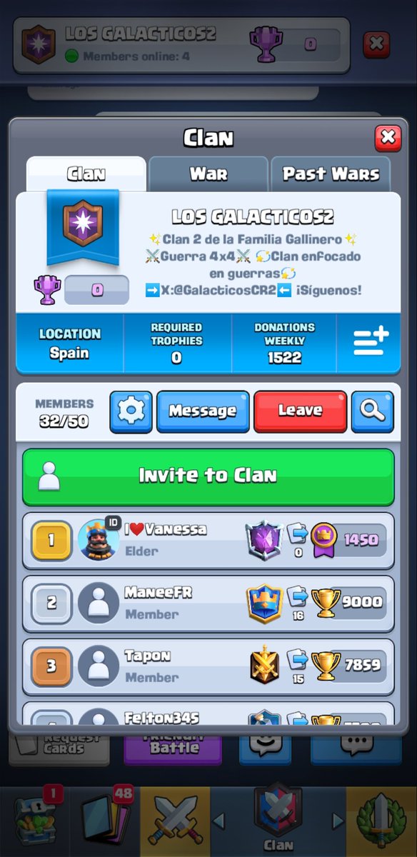 AS! Eevee (@aseevee_cr) on Twitter photo <a href="/GalacticosCR2/">LOS GALACTICOS2</a> sigue creciendo poco a poco.
Gente interesada en un clan de guerra sin mínimo de copas, se puede unir! Solo pedimos guerra de jueves a domingo los 4 mazos. #FamiliaGallinero #ClashRoyale <a href="/GalacticosCR2/">LOS GALACTICOS2</a> sigue creciendo poco a poco.
Gente interesada en un clan de guerra sin mínimo de copas, se puede unir! Solo pedimos guerra de jueves a domingo los 4 mazos. #FamiliaGallinero #ClashRoyale
