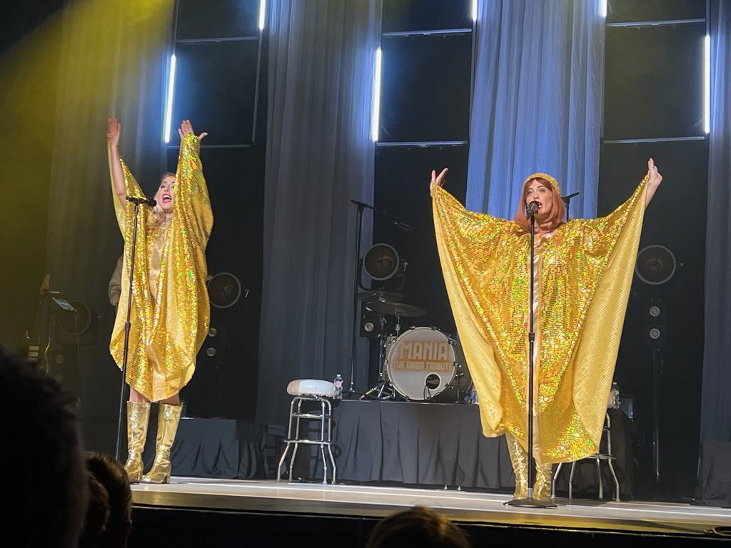 GilbertGarciatx's tweet photo. Had a blast with Dee Dee,  Rep. Christina Morales and Adrian Castillo at MANIA: The ABBA Tribute. From the music to the costumes, it was awesome. Many people were  dressed like the band! https://t.co/kDBJzUlQ69