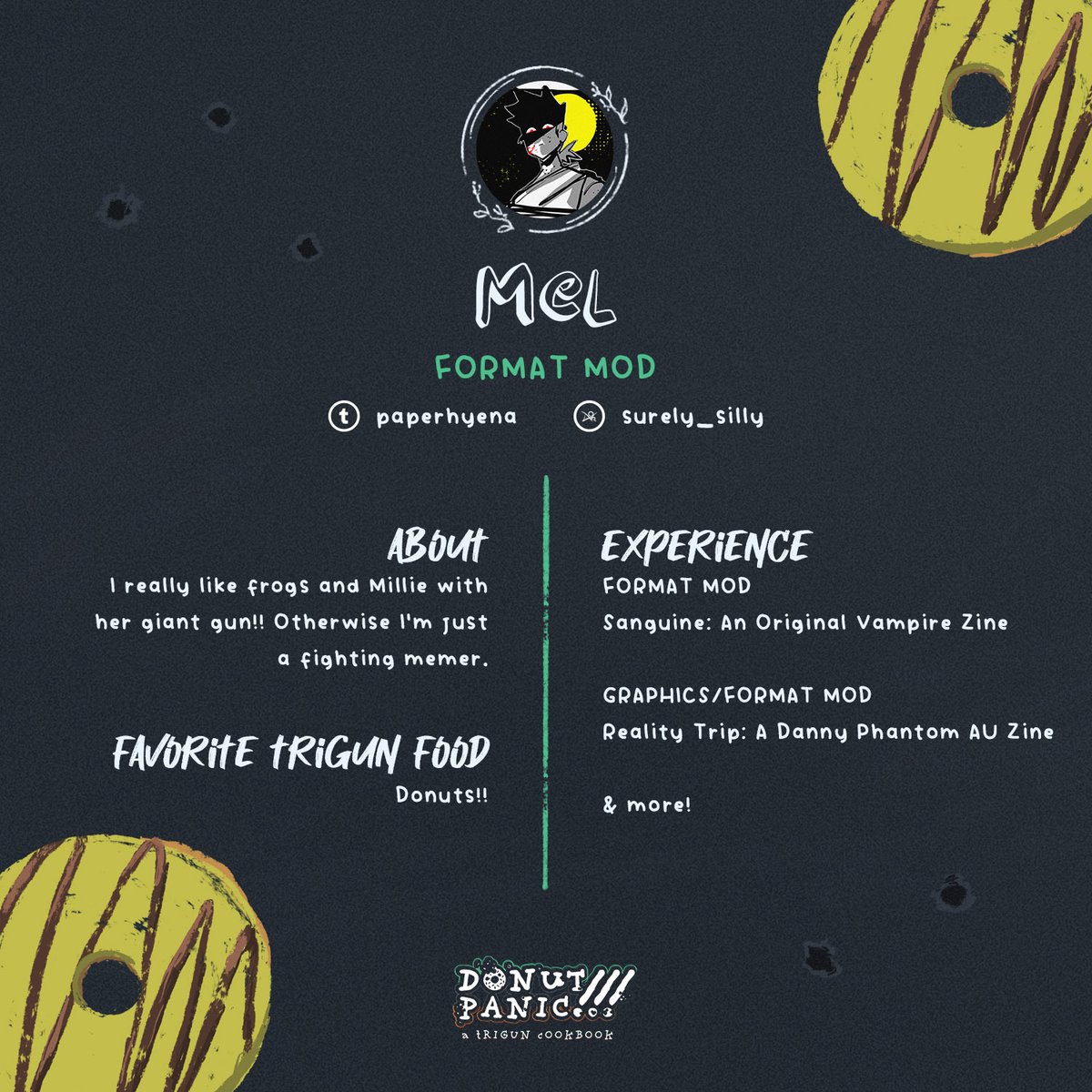 🍩 Back at it again at the Krispy Kre—mod spotlights with our Format Mod, the marvelous Mel! (<a href="/yallmightjr/">mel 🌻 SPINNER RIGHTS</a>)

🌵 Mel makes beautiful books in what feels like a blink, &amp; is one of the people who first brainstormed this zine over a year ago. It's a treat to have them on board!💖✨️